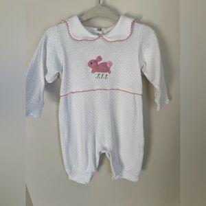 Little English Baby Girl Easter Bunny Romper Size 3M
